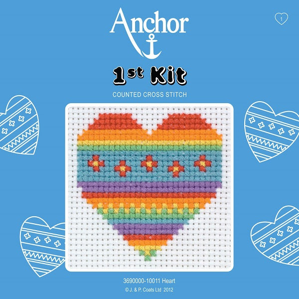 Anchor 1st Counted Cross Stitch Heart