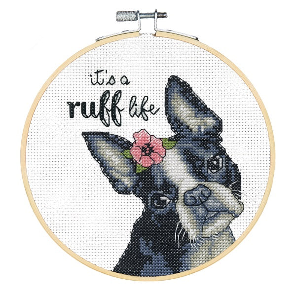 It's a Ruff Life Counted Cross Stitch Kit with Hoop: kosse nanat khar kosse 