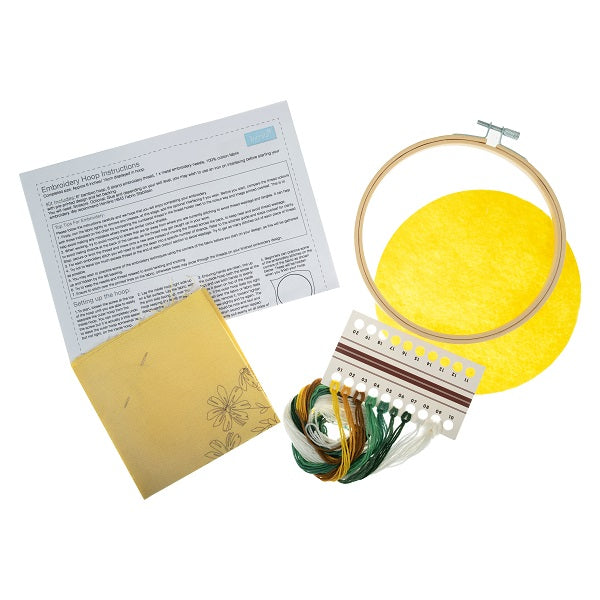 Daisies Embroidery Kit with Hoop kosse nanat khar kosse 