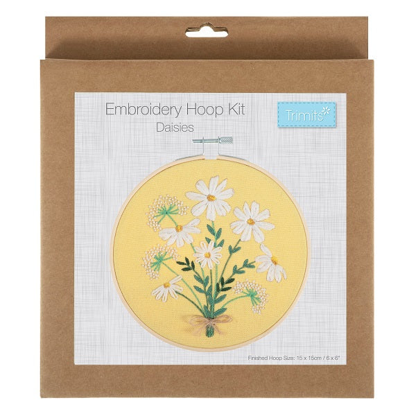 Daisies Embroidery Kit with Hoop kosse nanat khar kosse 