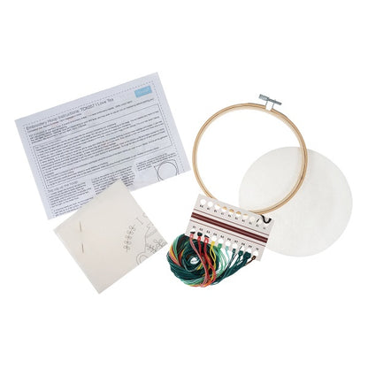 I Love Tea Embroidery Kit with Hoop