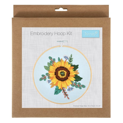 Sunflower Embroidery Kit with Hoop