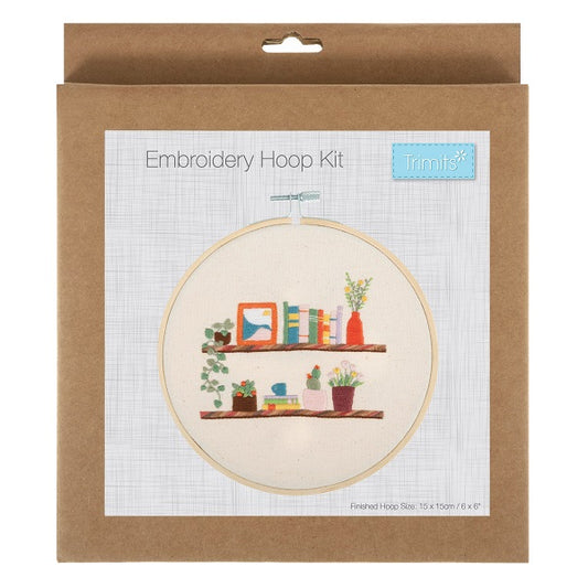 Floral Shelf Embroidery Kit with Hoop